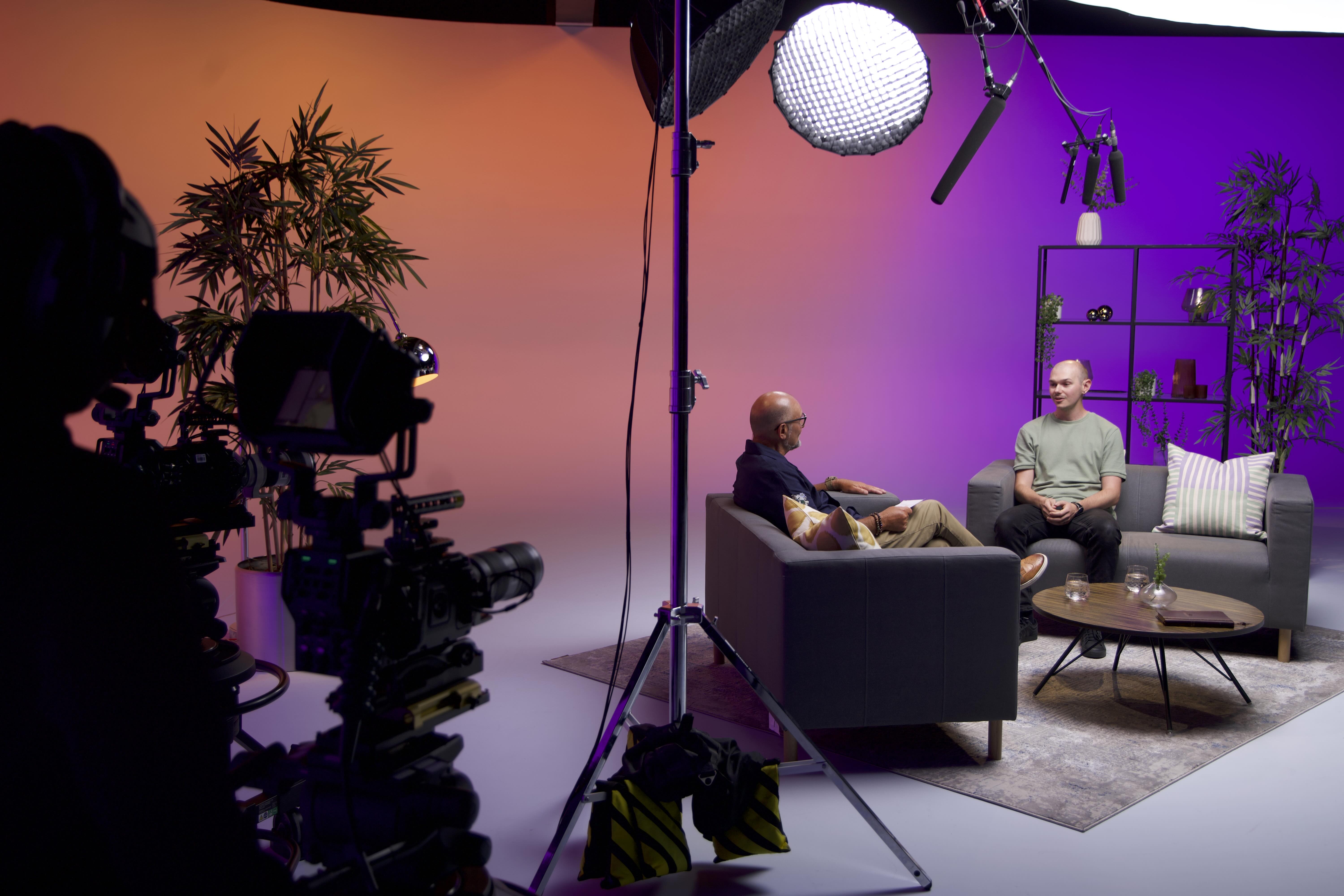 Stephen on TV production set